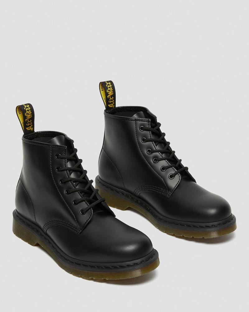 Men's Dr Martens 101 Smooth Leather Ankle Boots Black | AU 409ZUT